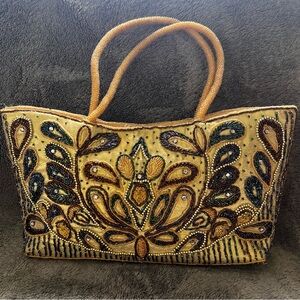 Gold Beaded Vintage Bag